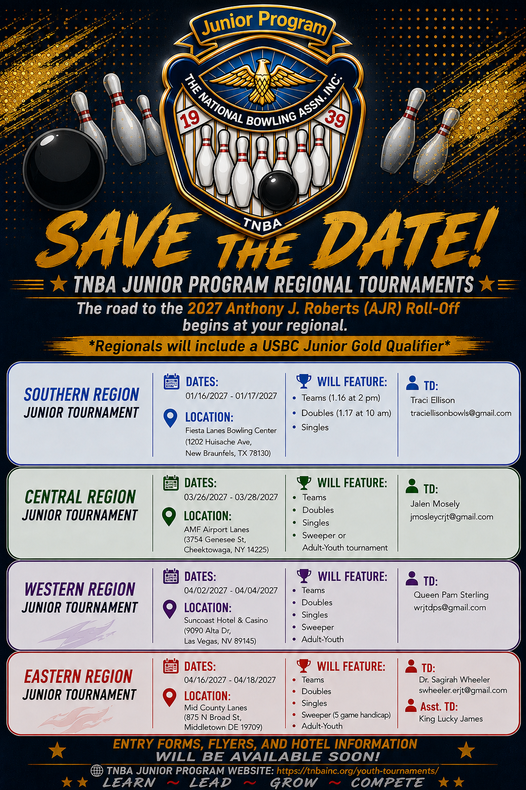 Save the date for the 2027 TNBA AJR Championship Roll-Off