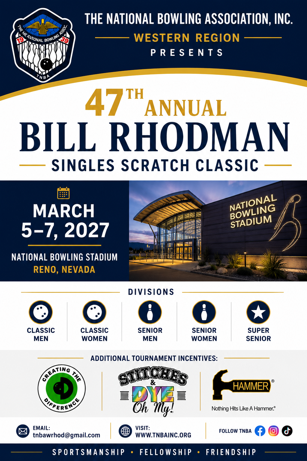 47th Annual Bill Rhodman Singles Scratch Classic flyer